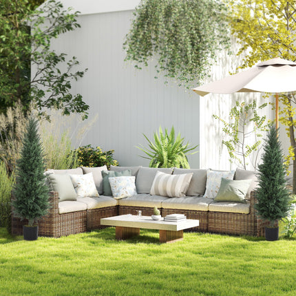 Set of Two Artificial Cypress Trees - Green
