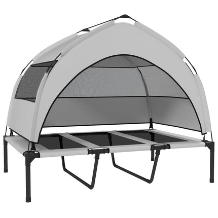 Portable Elevated Dog Bed with Removable Canopy, Cooling Raised Pet Cot for Larg