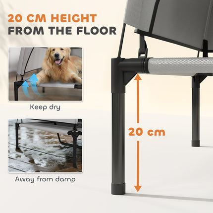 Portable Elevated Dog Bed with Removable Canopy, Cooling Raised Pet Cot for Larg