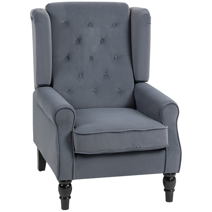 Wingback Accent Chair, Retro Upholstered Button Tufted Occasional Chair for Livi