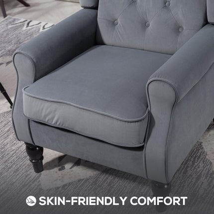 Wingback Accent Chair, Retro Upholstered Button Tufted Occasional Chair for Livi