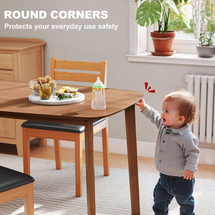 HOMCOM Pine Wood Rectangular Dining Table - Light Brown