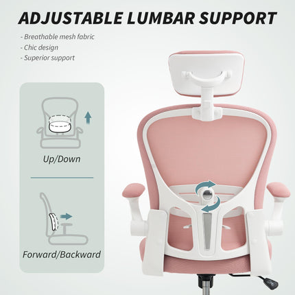 Multi-Adjustable Office Chair, with Lumbar Support, Headrest and Mesh Back - Pin