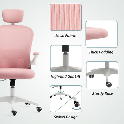 Multi-Adjustable Office Chair, with Lumbar Support, Headrest and Mesh Back - Pin