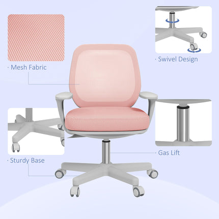 44-56cm Mesh Back Office Chair - Pink