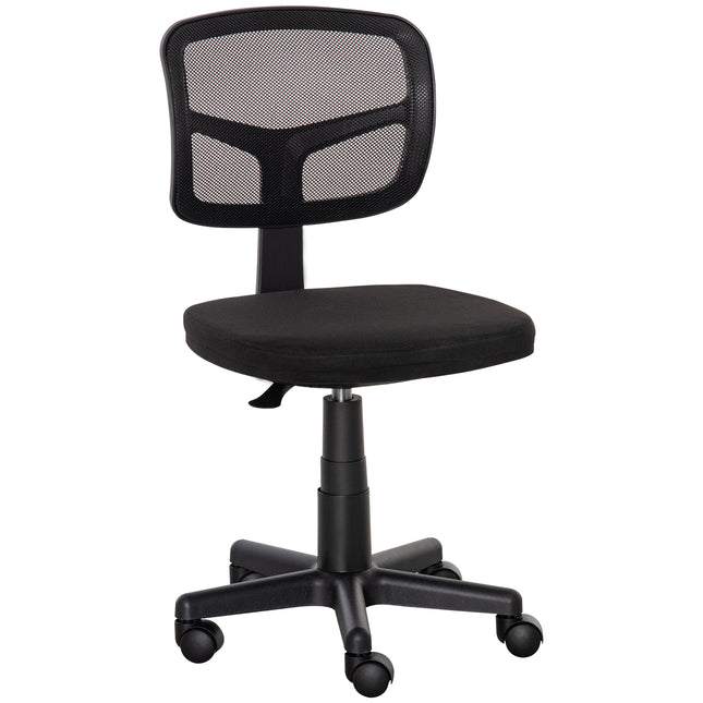 Small Office Chair without Arms, Ergonomic Swivel Mesh Desk Chair with Curved Ba