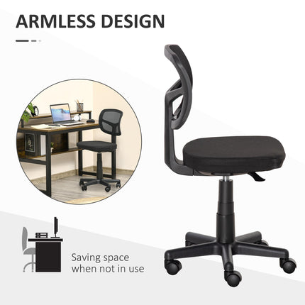 Small Office Chair without Arms, Ergonomic Swivel Mesh Desk Chair with Curved Ba