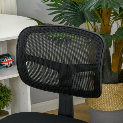 Small Office Chair without Arms, Ergonomic Swivel Mesh Desk Chair with Curved Ba