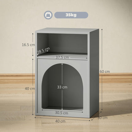 Bedside Table with 2 Open Compartments - Grey