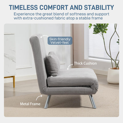 Single Snow Flannel Chair Bed - Grey