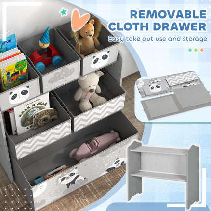Kids Table and Chairs, Kids Storage Unit and Kids Easel Set, Cute Animal Design