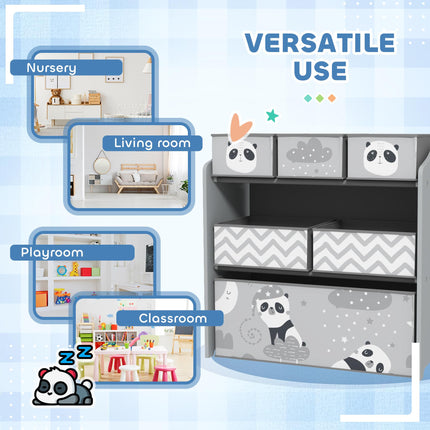Kids Table and Chairs, Kids Storage Unit and Kids Easel Set, Cute Animal Design