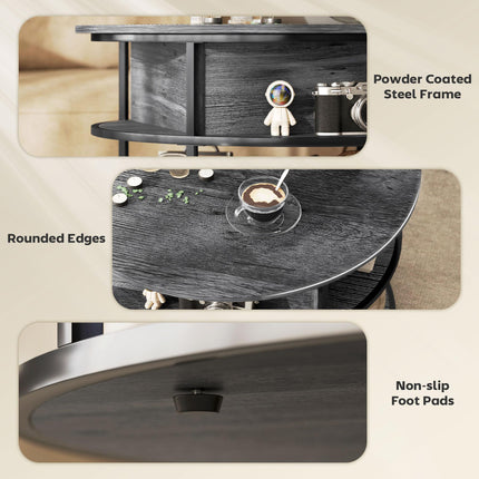 Lift Top Coffee Table, Round Coffee Table with Storage Shelf, Hidden Compartment