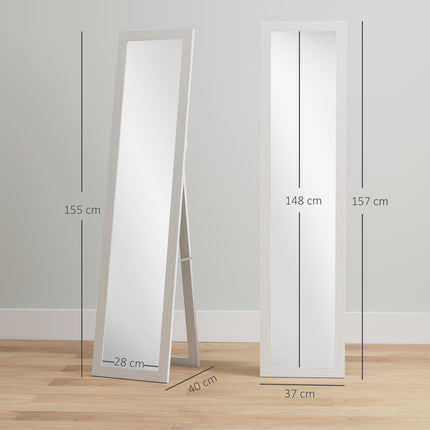 37 x 157 cm Full Length Mirror - White
