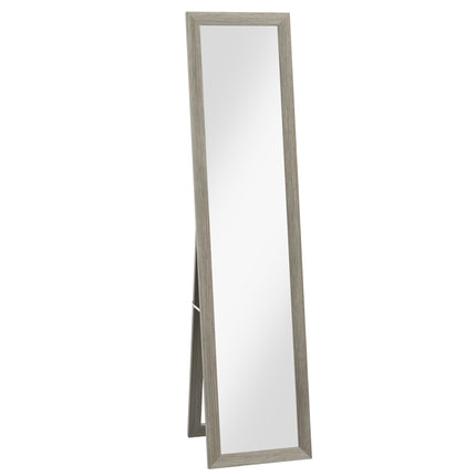 Full Length Mirror, 37 x 157 cm, Hanging or Freestanding, Rectangular Full Body Mirror for Living Room, Bedroom, Grey