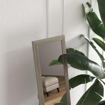 Full Length Mirror, 37 x 157 cm, Hanging or Freestanding, Rectangular Full Body Mirror for Living Room, Bedroom, Grey