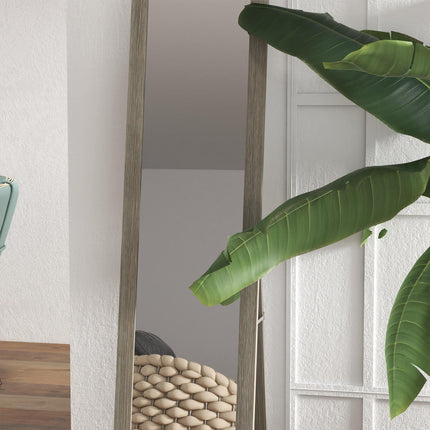 Full Length Mirror, 37 x 157 cm, Hanging or Freestanding, Rectangular Full Body Mirror for Living Room, Bedroom, Grey