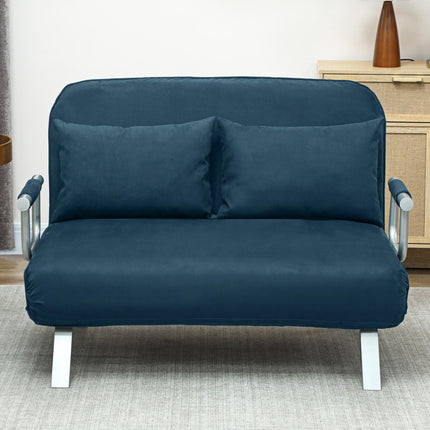 Two-Seater Click-Clack Sofa Bed - Navy Blue