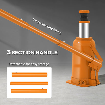 12 Tonne Hydraulic Bottle Jack with 19-37 cm Lifting Range, Heavy Duty Portable