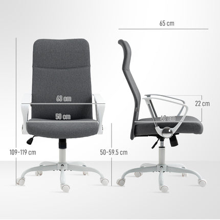 Fabric High Back Office Chair - Grey