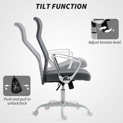 Fabric High Back Office Chair - Grey