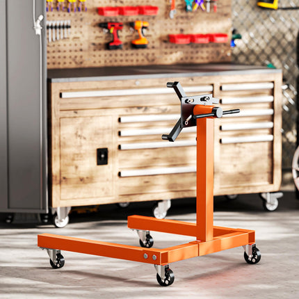Engine Stand, 570 kg Rotating Engine Stand with 360 Degree Adjustable Head, 4 Mo
