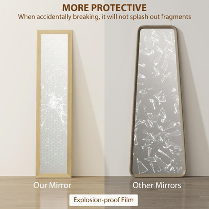 HOMCOM 37 x 157 cm Full Length Mirror - Natural