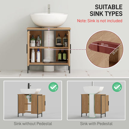 Bathroom Vanity Unit, Under Sink Storage Cabinet with 2 Doors, Adjustable Shelf