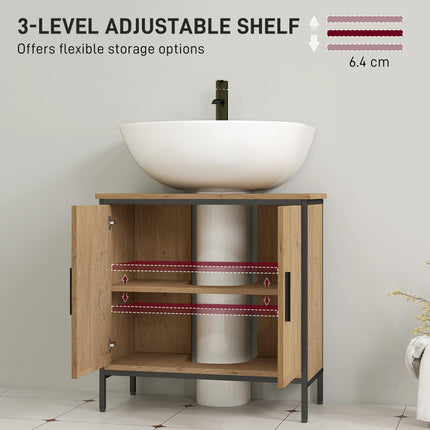 Bathroom Vanity Unit, Under Sink Storage Cabinet with 2 Doors, Adjustable Shelf