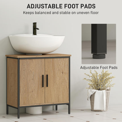 Bathroom Vanity Unit, Under Sink Storage Cabinet with 2 Doors, Adjustable Shelf