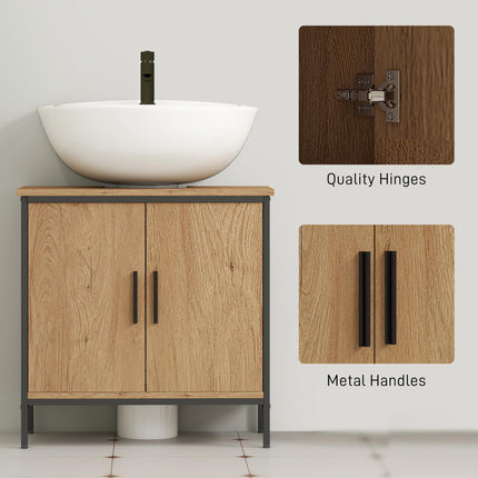 Bathroom Vanity Unit, Under Sink Storage Cabinet with 2 Doors, Adjustable Shelf