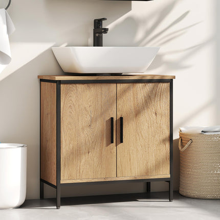 Bathroom Vanity Unit, Under Sink Storage Cabinet with 2 Doors, Adjustable Shelf