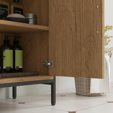 Bathroom Vanity Unit, Under Sink Storage Cabinet with 2 Doors, Adjustable Shelf