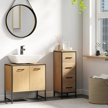 Bathroom Vanity Unit, Under Sink Storage Cabinet with Soft-Close Doors for Basin