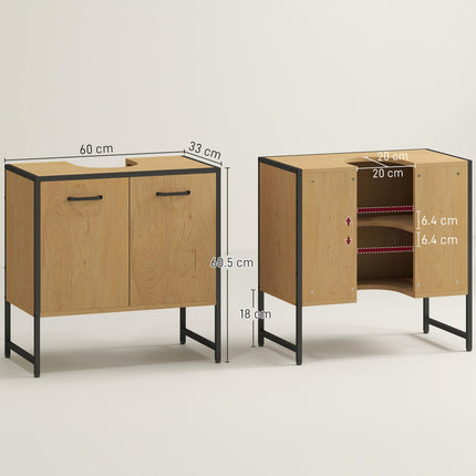 Bathroom Vanity Unit, Under Sink Storage Cabinet with Soft-Close Doors for Basin
