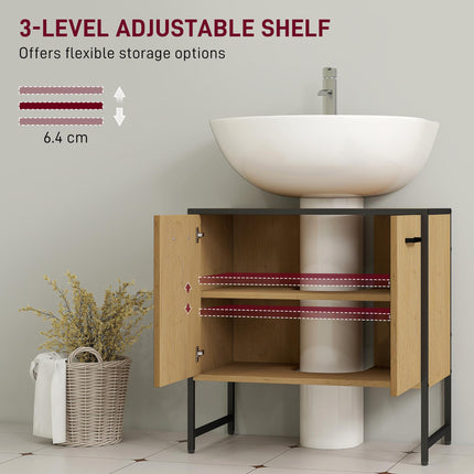 Bathroom Vanity Unit, Under Sink Storage Cabinet with Soft-Close Doors for Basin