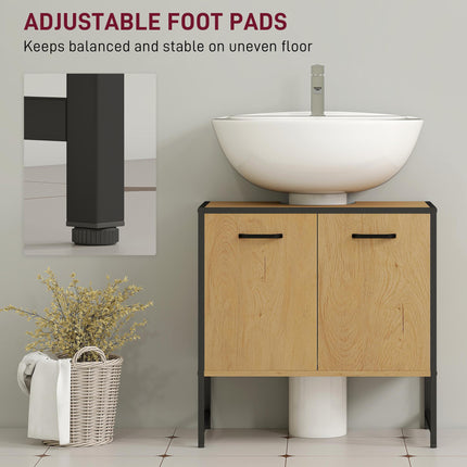Bathroom Vanity Unit, Under Sink Storage Cabinet with Soft-Close Doors for Basin