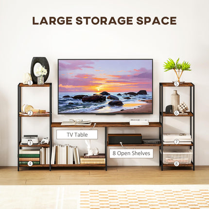 TV Unit for TVs up to 55 Inches, Industrial TV Stand with Storage Shelves, Entertainment Centre for Living Room, Bedroom