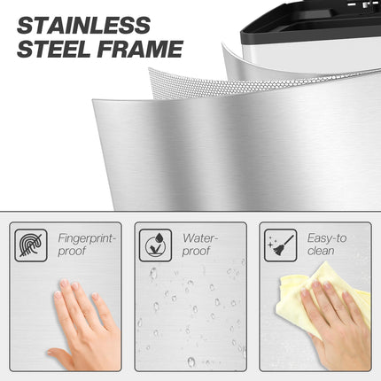 40L Dual Compartment Stainless Steel Bin with Deodoriser Holders - Silver Tone