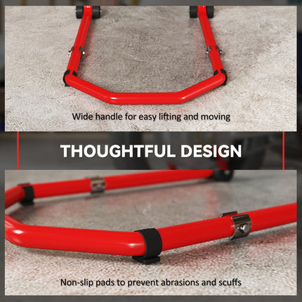 Motorcycle Stand, Front/Rear Paddock Stand, with 390 kg Weight Capacity, Red