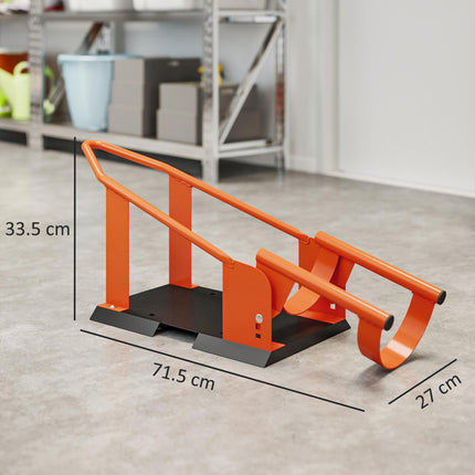 Motorcycle Wheel Chock, 816.5 kg Capacity Heavy Duty Steel Motorcycle Front Wheel Chock Holder with 3 Height Adjustable Holes, Fits 381-533.4 mm Wheels, Orange