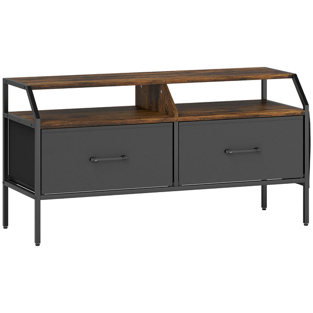 Industrial-Style TV Stand Cabinet - Brown