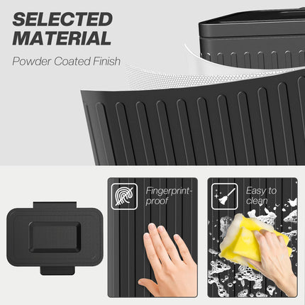 40L Dual Compartment Rubbish Bin, with Soft-Close Lid - Black