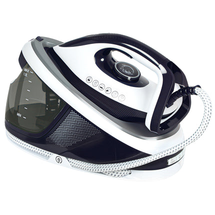 Steam Generator Iron, Energy-Saving, Self-Cleaning, Powerful Vertical Steam, Automatic Shut-Off, Ceramic Non-stick Soleplate, Large 1.5L Detachable Water Tank, 8 Bar, c, Blue