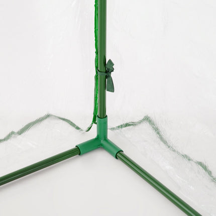 Set of 2 Portable Tunnel Greenhouses with Steel Frame and Roll-up Door - Clear