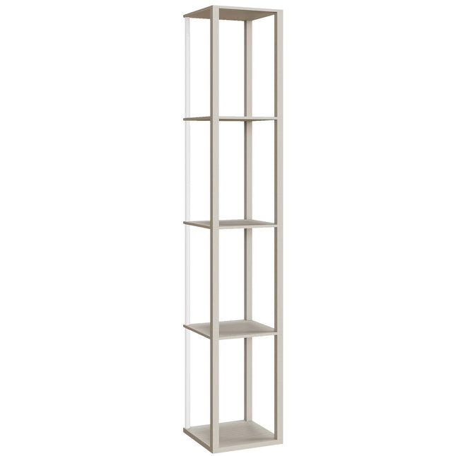 RGB LED Floor Lamp with Shelves, Modern Dimmable Standing Lamp with Remote Contr