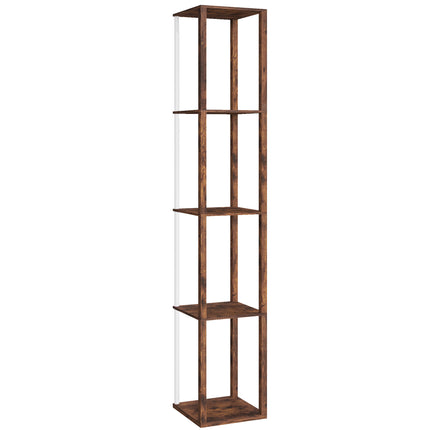 RGB LED Floor Lamp with Shelves, Modern Dimmable Standing Lamp with Remote Contr
