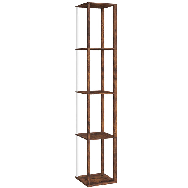 RGB LED Floor Lamp with Shelves, Modern Dimmable Standing Lamp with Remote Contr