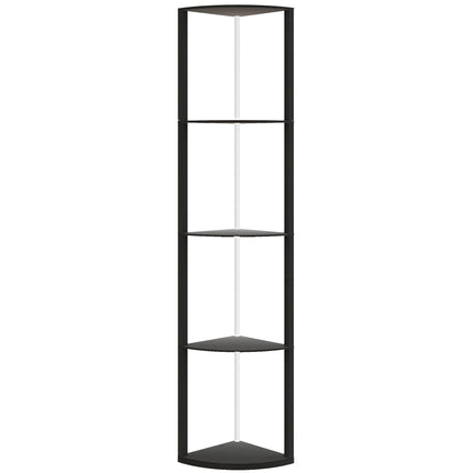 RGB LED Floor Lamp with Shelves, 4-Tier Dimmable Standing Lamp with Remote Control, Black