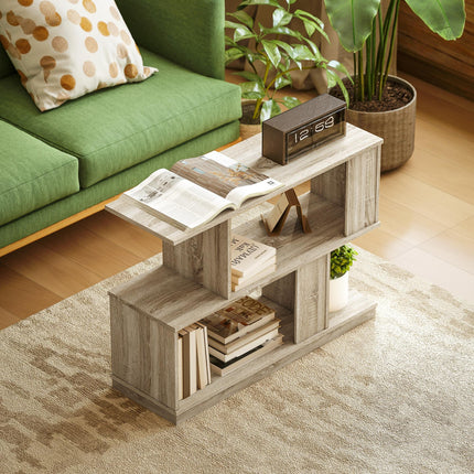S-Shaped Side Table - Natural Wood Finish